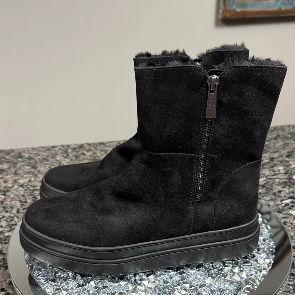 J Slides suede leather waterproof Black Winter ankle Boots NEW 8.5
